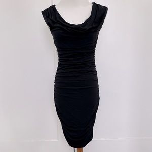 INC international concepts body con ruching cocktail dress - Black